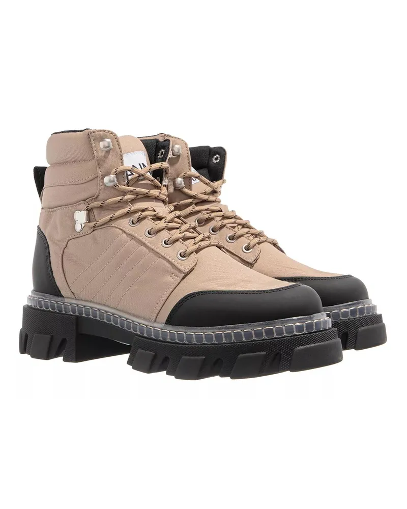 Ganni Stiefel & Boots Cleated Lace Up Hiking Boot beige Beige