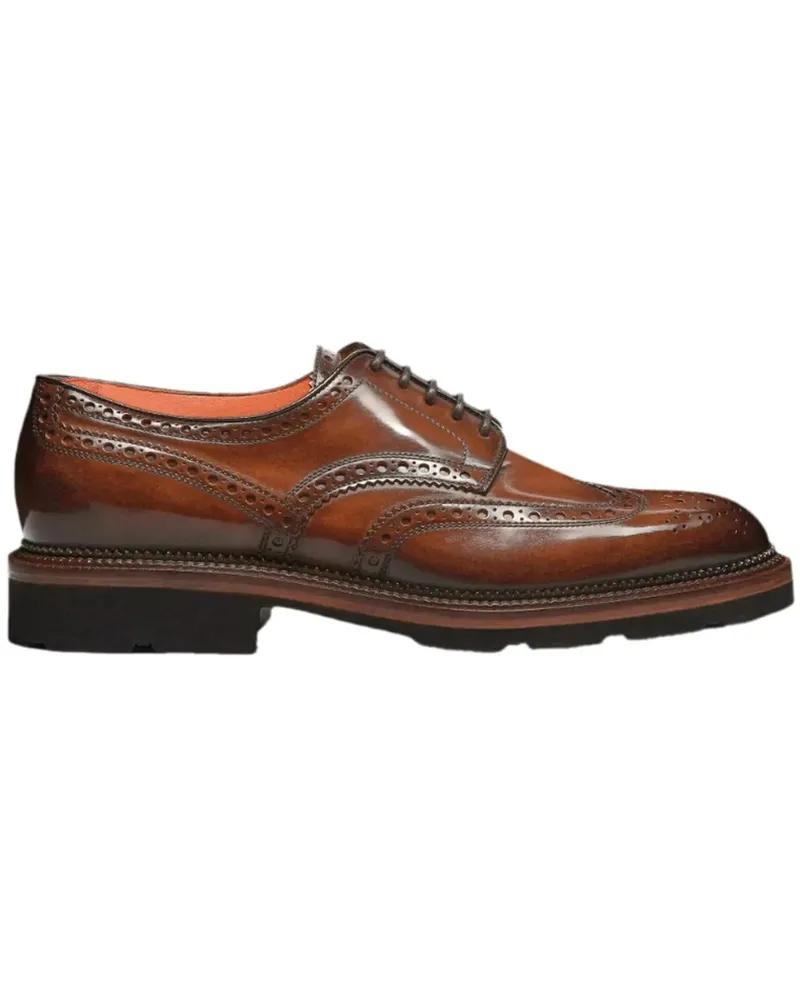 Santoni Flat Shoes Brown braun Braun