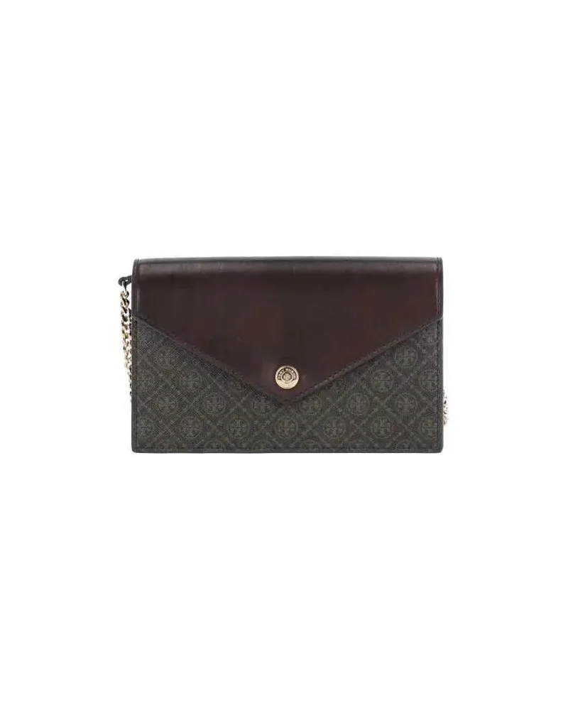 Tory Burch Portemonnaie T Monogram Wallet With Chain – Brown braun Braun