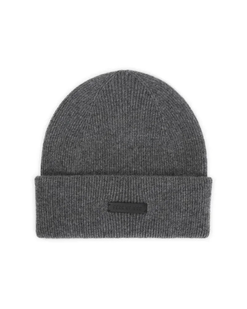 Fear of God Caps & Mützen Cashmere Beanie Hat With Fold-Over Cuff grau Grau