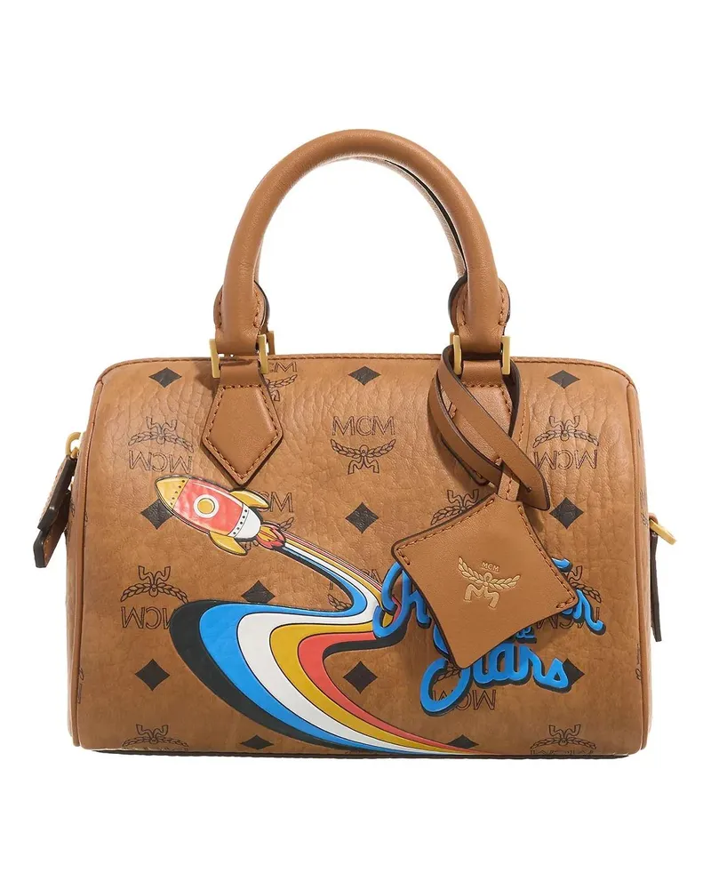 MCM Bowling Bags Visetos Boston Small cognacbraun Cognacbraun
