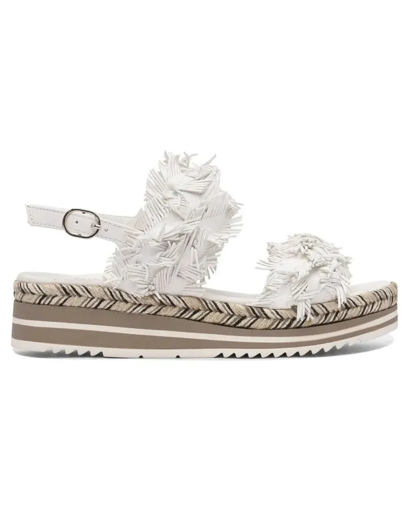 Pons Quintana Sandalen Platform Sandals With Textured Woven Edge weiß Weiß
