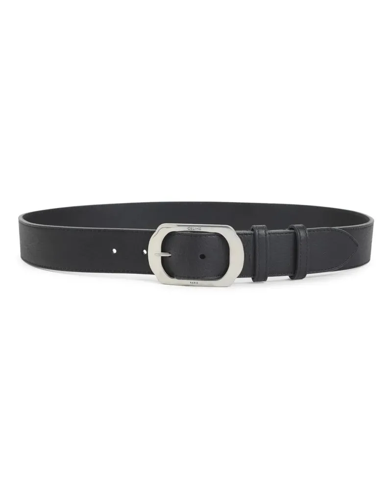 Celine Gürtel 35Mm Calf Leather Belt With Embossed Logo Buckle grau Grau