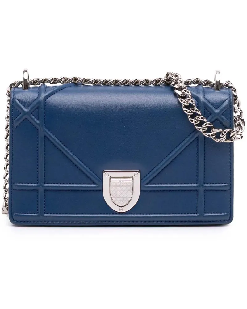 Dior Hobo Bags Mini Lambskin Diorama Flap blau Blau