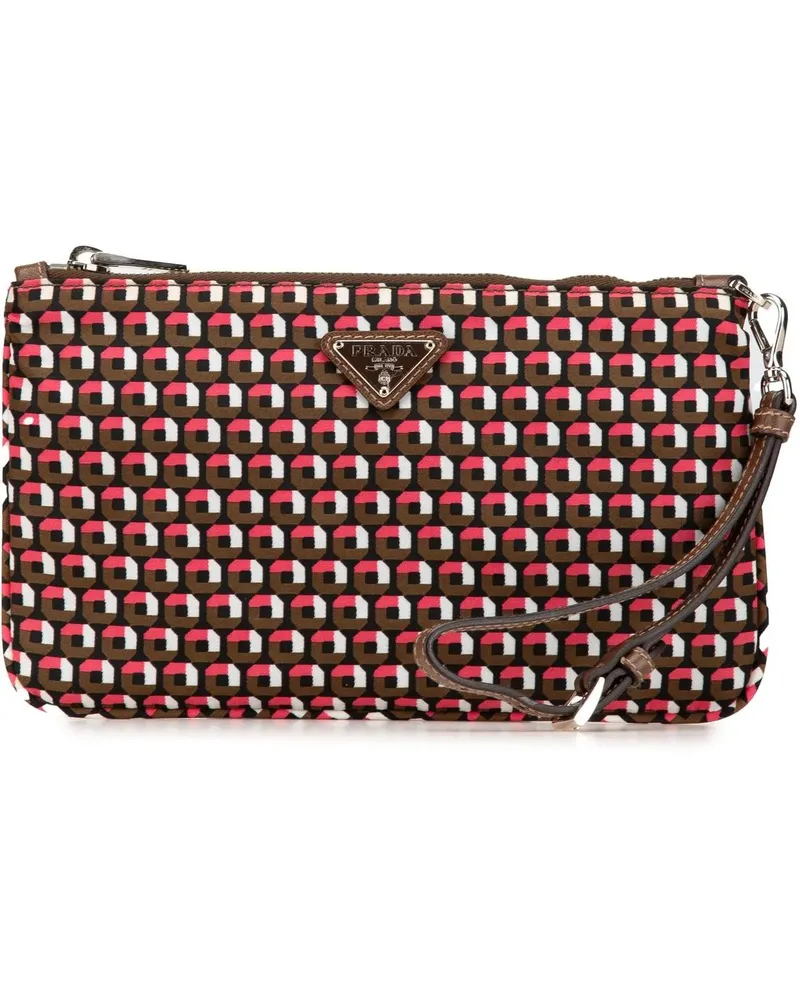 Prada Clutches 2000-2013 Tessuto Stampato Wristlet Clutch braun Braun