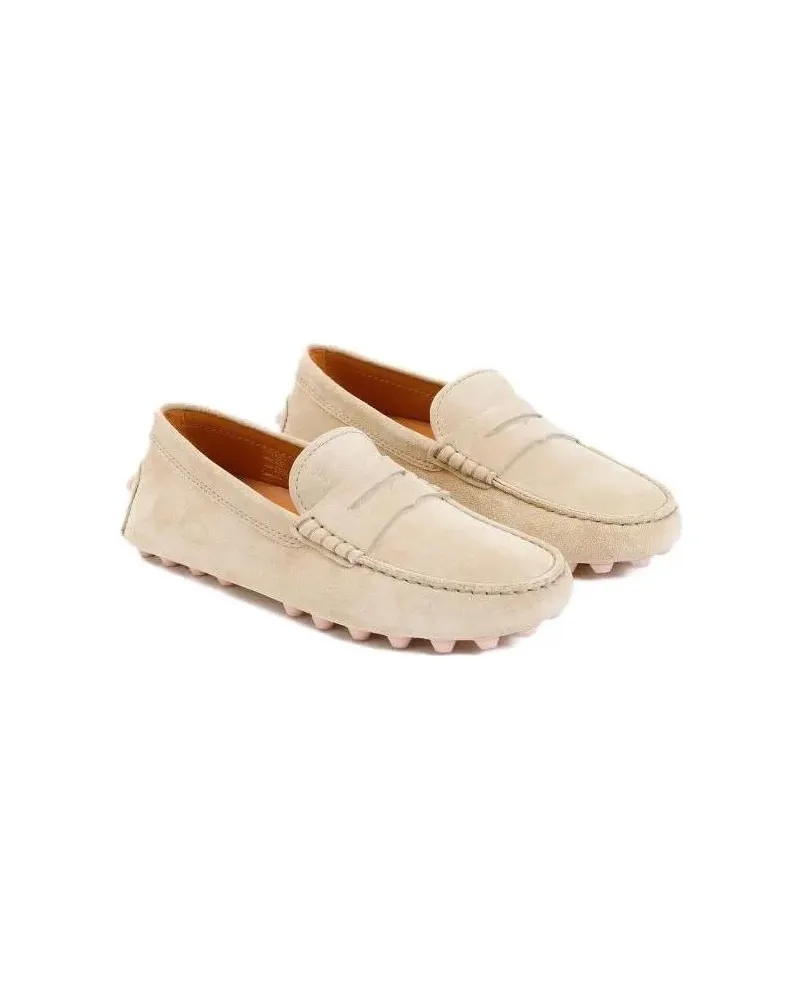 TOD'S Loafers & Ballerinas Natural Beige Suede Leather Loafers Beige