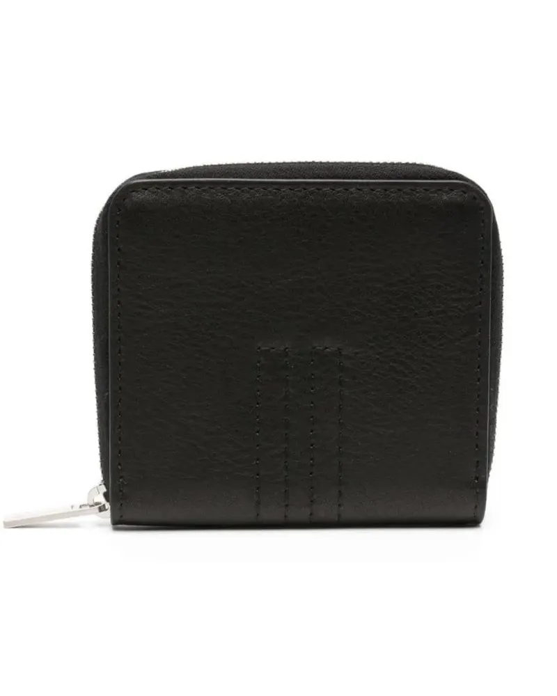Rick Owens Portemonnaie Textured Leather Zipped Wallet schwarz Schwarz