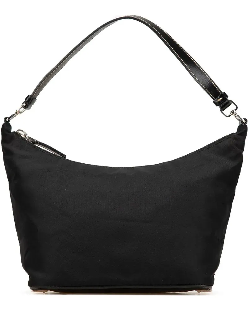 Prada Hobo Bags 2000-2024 Tessuto Shoulder Bag schwarz Schwarz