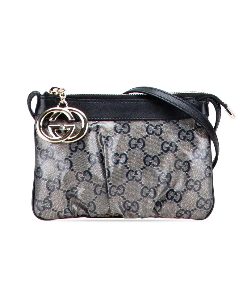 Gucci Hobo Bags GG Crystal Interlocking G Crossbody grau Grau