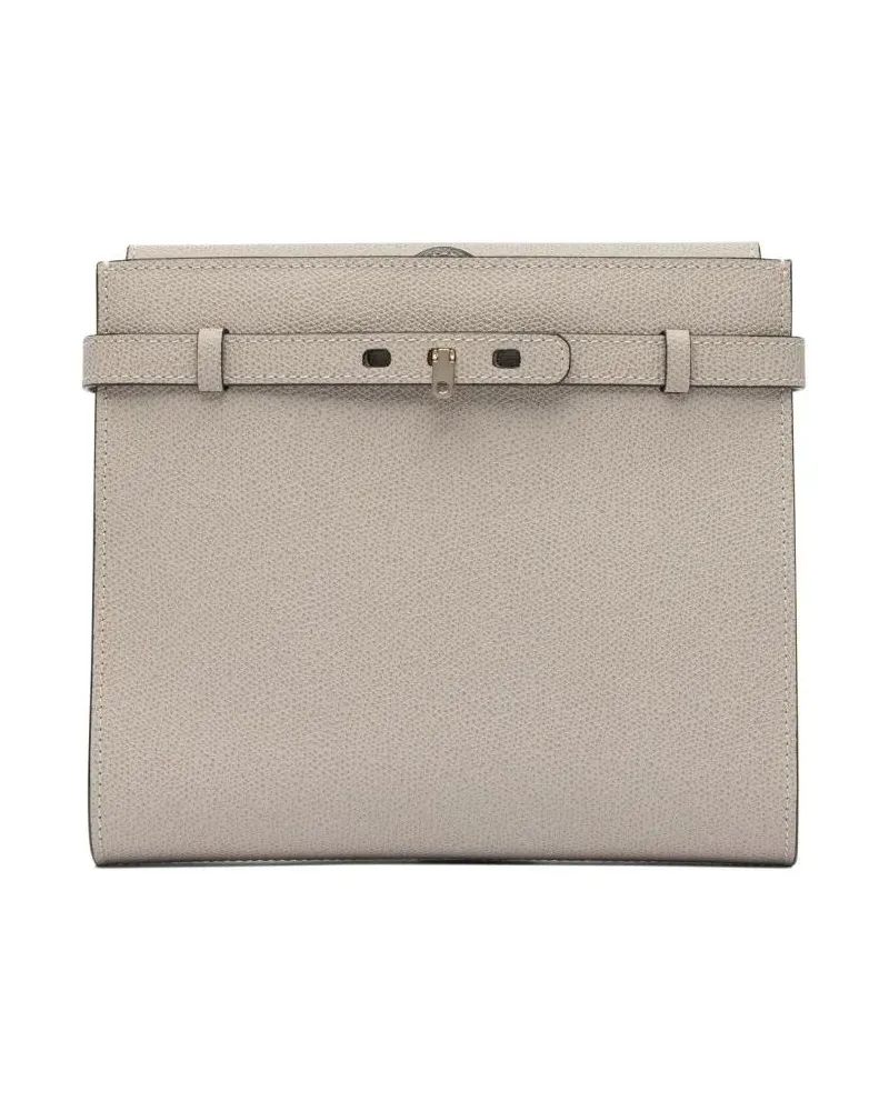 Valextra Hobo Bags Textured Calf Leather Brera B-Tracollina Crossbody beige Beige