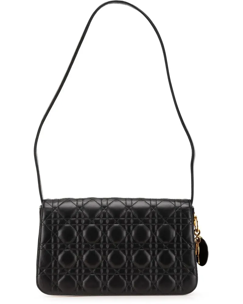 Dior Hobo Bags 1997 Lambskin Cannage Shoulder Bag schwarz Schwarz