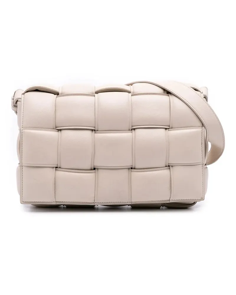 Bottega Veneta Hobo Bags Nappa Intrecciato Padded Cassette Crossbody weiß Weiß