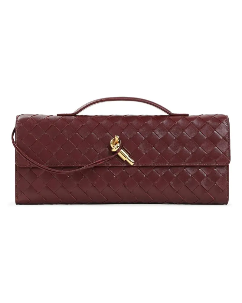 Bottega Veneta Clutches Fondant Intreccio Leather Clutch With Knot Closure rot Rot