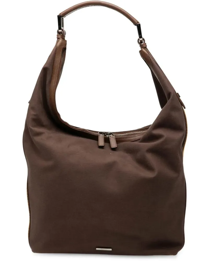 Gucci Hobo Bags Canvas Web Shoulder Bag braun Braun