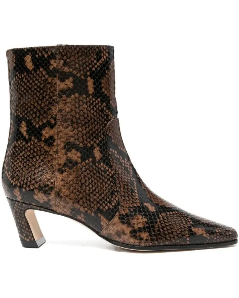 Stuart Weitzman Stiefel Textured Brown Ankle Boots With Pointed Toe schwarz Schwarz