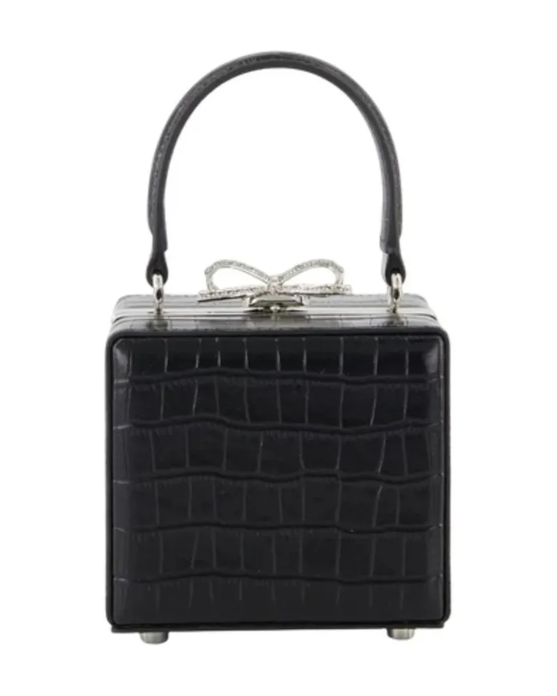 Self-Portrait Crossbody Bags Croco Micro Handbag schwarz Schwarz