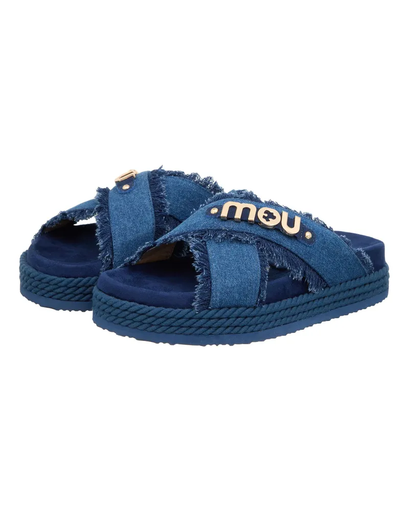 Mou Sandalen Criss-Cross Sandal Denim blau Blau