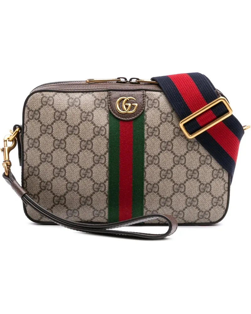Gucci Hobo Bags Small GG Supreme Web Ophidia Crossbody braun Braun