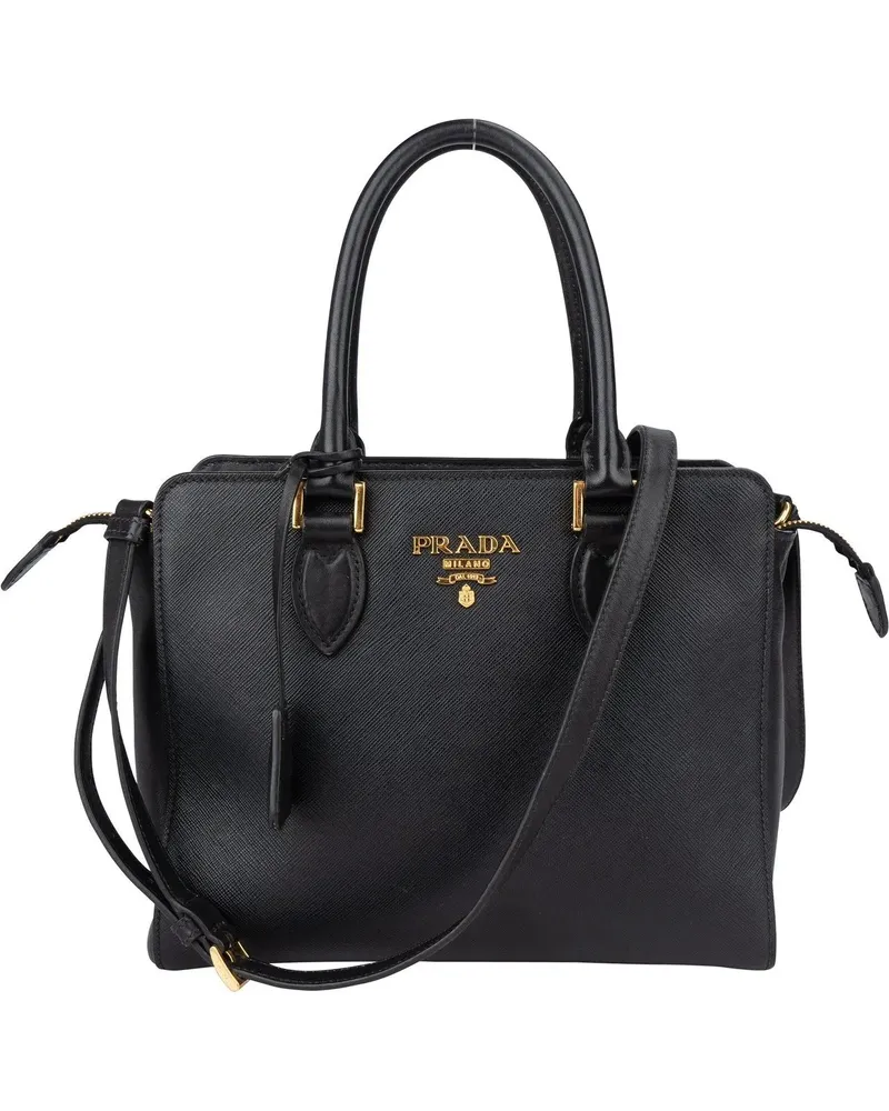 Prada Crossbody Bags  Black Saffiano Leather Vittelo Handbag schwarz Schwarz