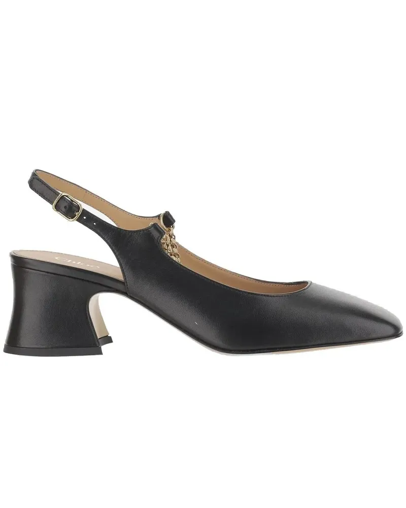 Chloé Hohe Schuhe Charms Slingback Pumps schwarz Schwarz
