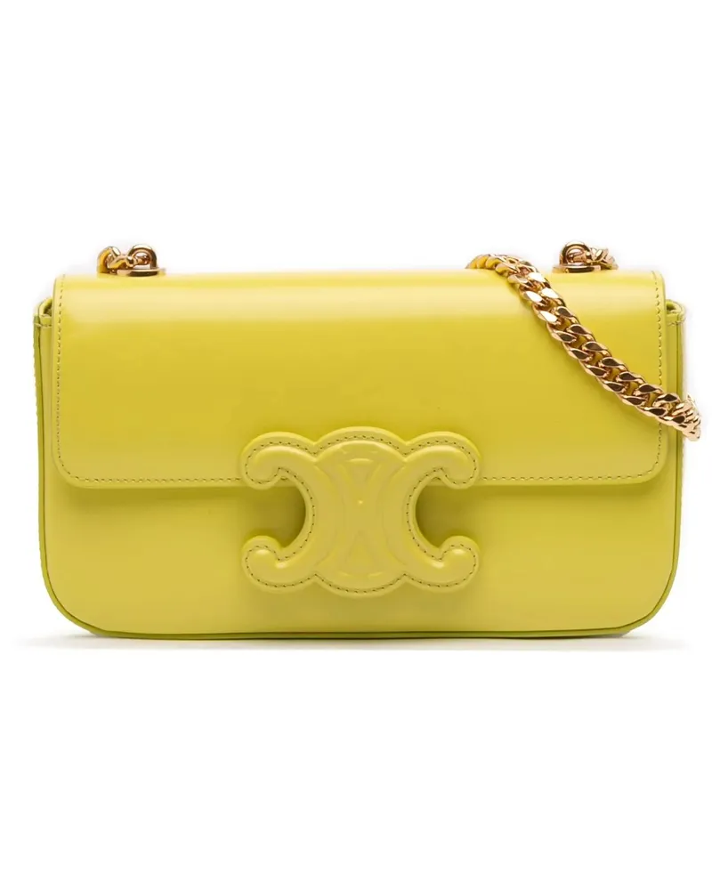 Celine Hobo Bags Calfskin Cuir Triomphe Chain Shoulder Bag gelb Gelb