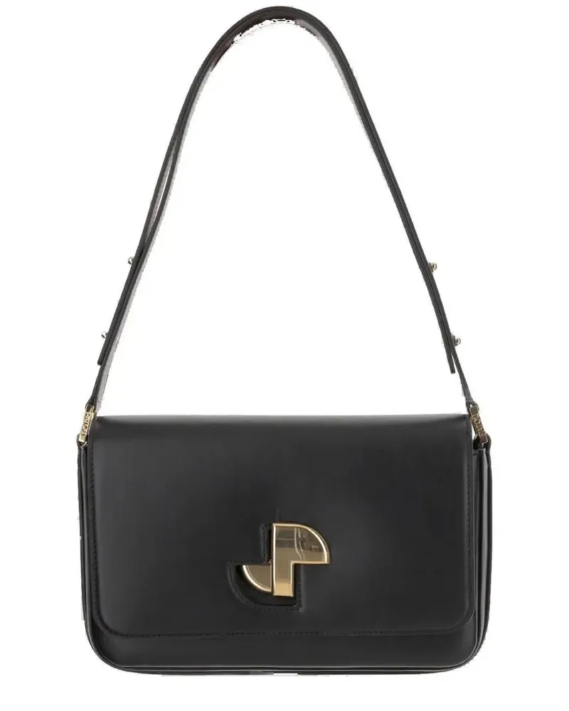 Patou Hobo Bags Le Classic Lock Leather Bag schwarz Schwarz