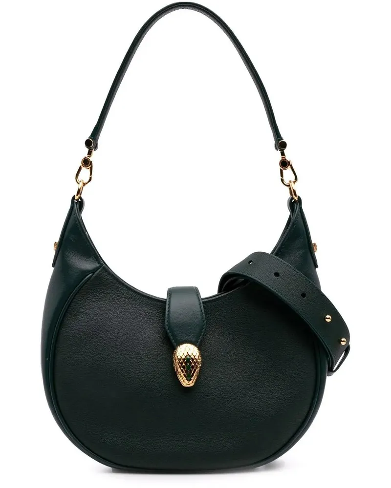 Bulgari Hobo Bags Small Leather Serpenti Ellipse Satchel grün Grün