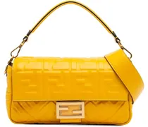 Hobo Bags Zucca Embossed Leather Baguette Satchel gelb