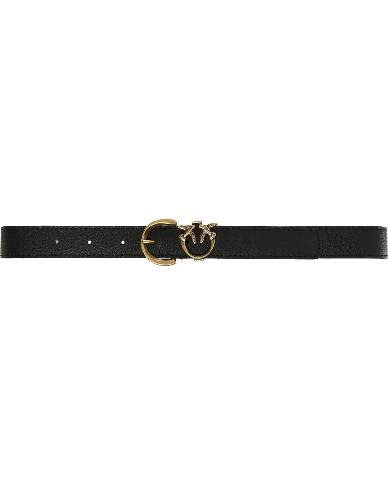 Pinko Gürtel Belt with logo buckle schwarz Schwarz