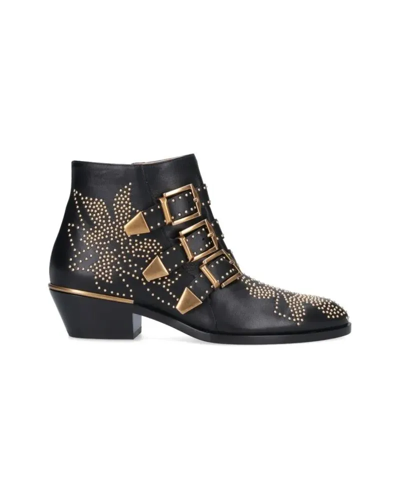 Chloé Stiefel & Boots Susanna Leather Studs Boots schwarz Schwarz