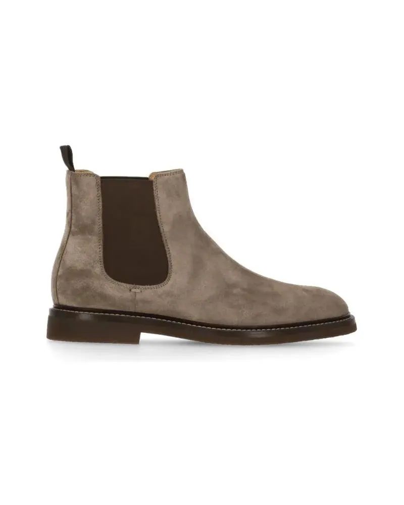 Brunello Cucinelli Stiefel Chelsea Suede Leather Boots braun Braun
