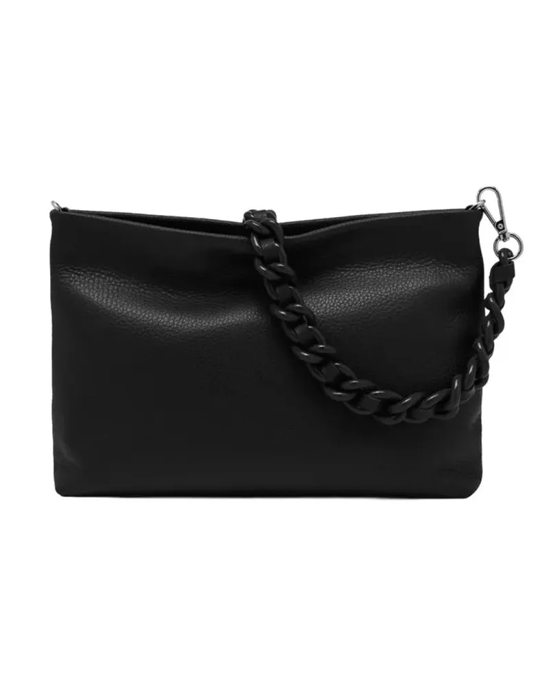 Gianni Chiarini Clutches Textured Leather Clutch With Chain Strap schwarz Schwarz