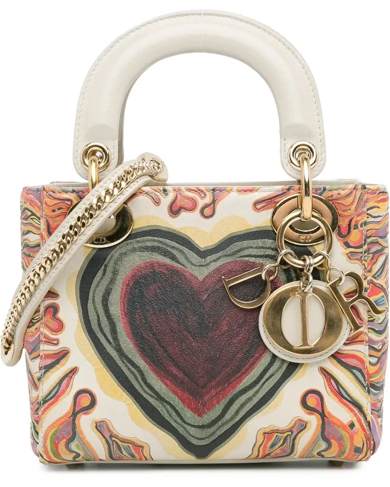 Dior Hobo Bags Limited Edition Mini Calfskin Lady DiorAmour Lady weiß Weiß