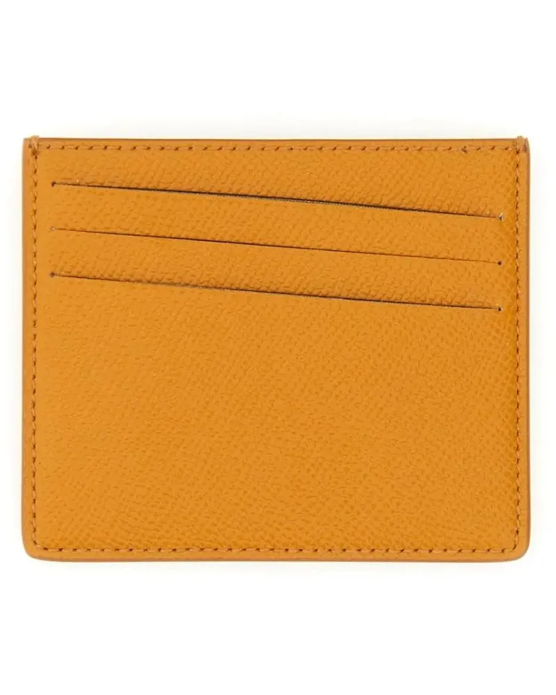 Maison Margiela Portemonnaies Leather Card Holder orange Orange