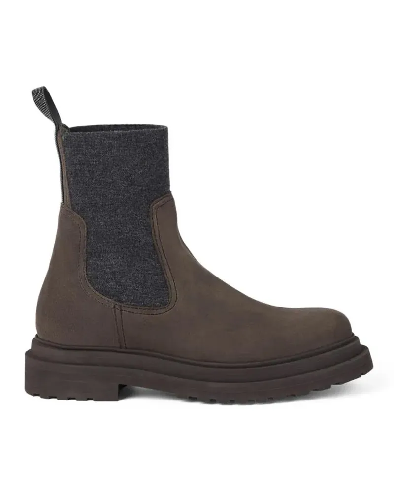 Brunello Cucinelli Stiefel Calf Leather Ankle Boots schwarz Schwarz