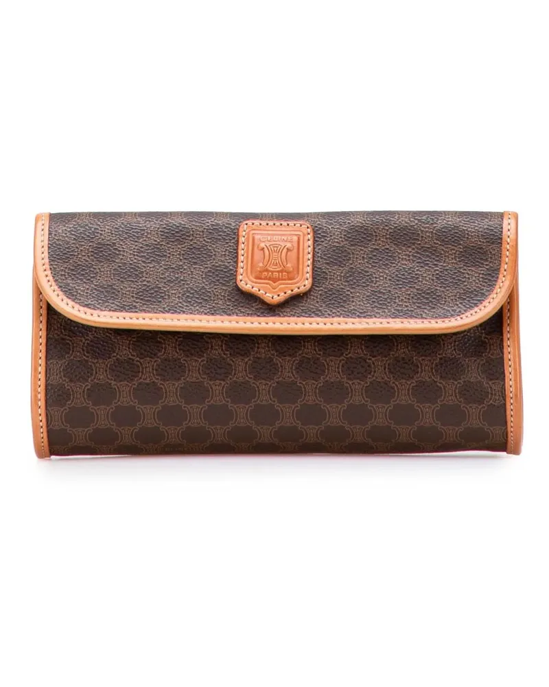 Celine Clutches Macadam Coated Canvas Clutch braun Braun