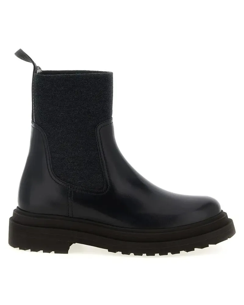 Brunello Cucinelli Stiefel Precious Loop Detail Ankle Boots schwarz Schwarz
