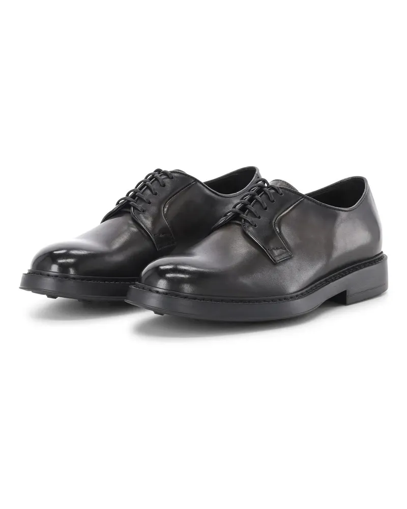 Doucal´s Low-Top Sneaker Schnürschuh aus Leder schwarz Schwarz