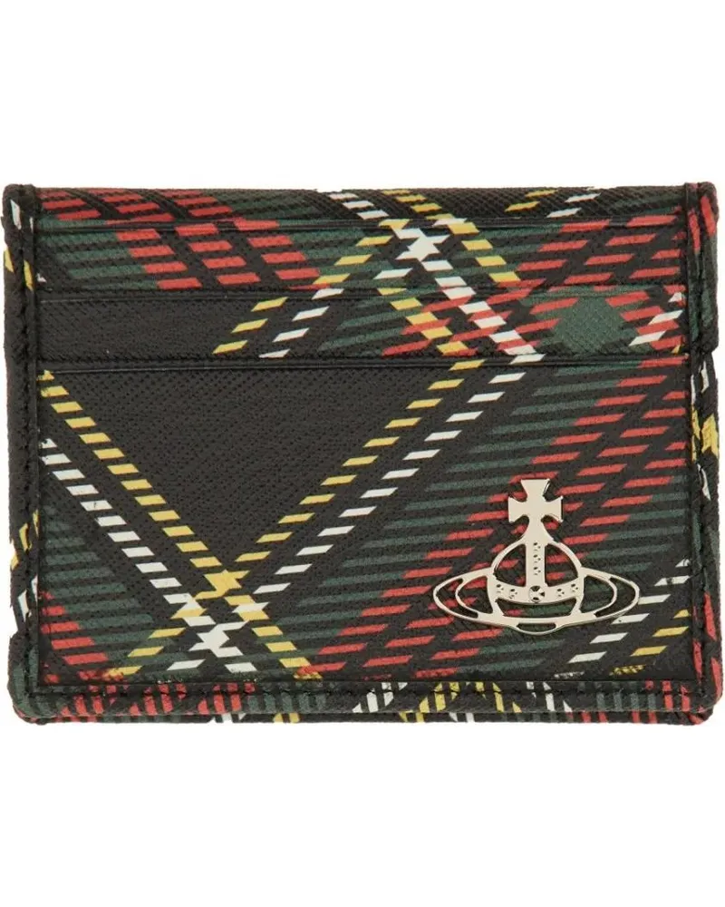 Vivienne Westwood Portemonnaie Tartan Plaid Bi-Fold Card Holder schwarz Schwarz