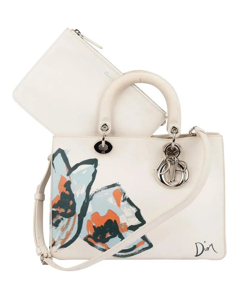Dior Crossbody Bags  White Leather Art Diorissimo Handba weiß Weiß