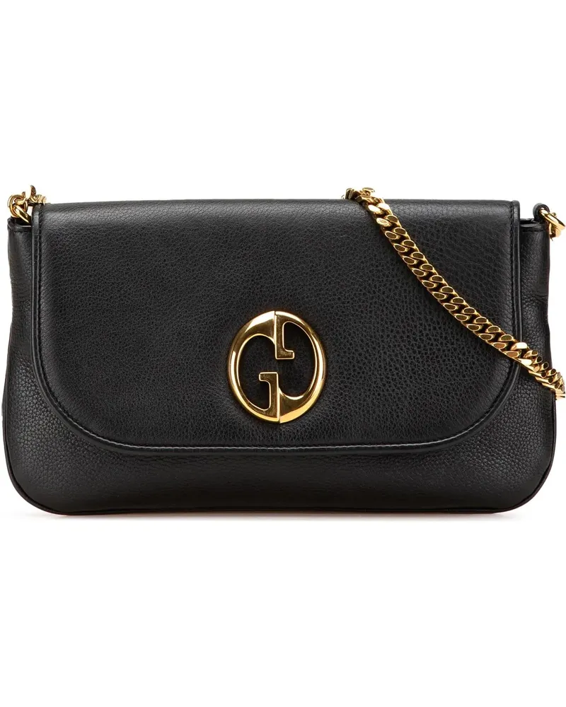 Gucci Hobo Bags Medium Leather 1973 Chain Shoulder Bag schwarz Schwarz