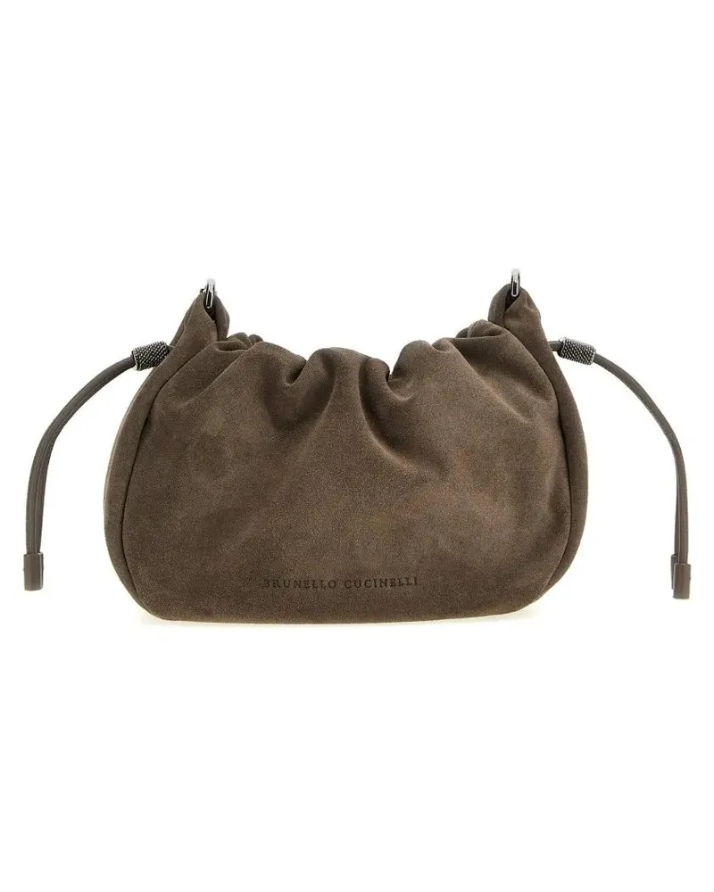 Brunello Cucinelli Beuteltaschen 'Bucket Mellow' Mini Crossbody Bag grau Grau