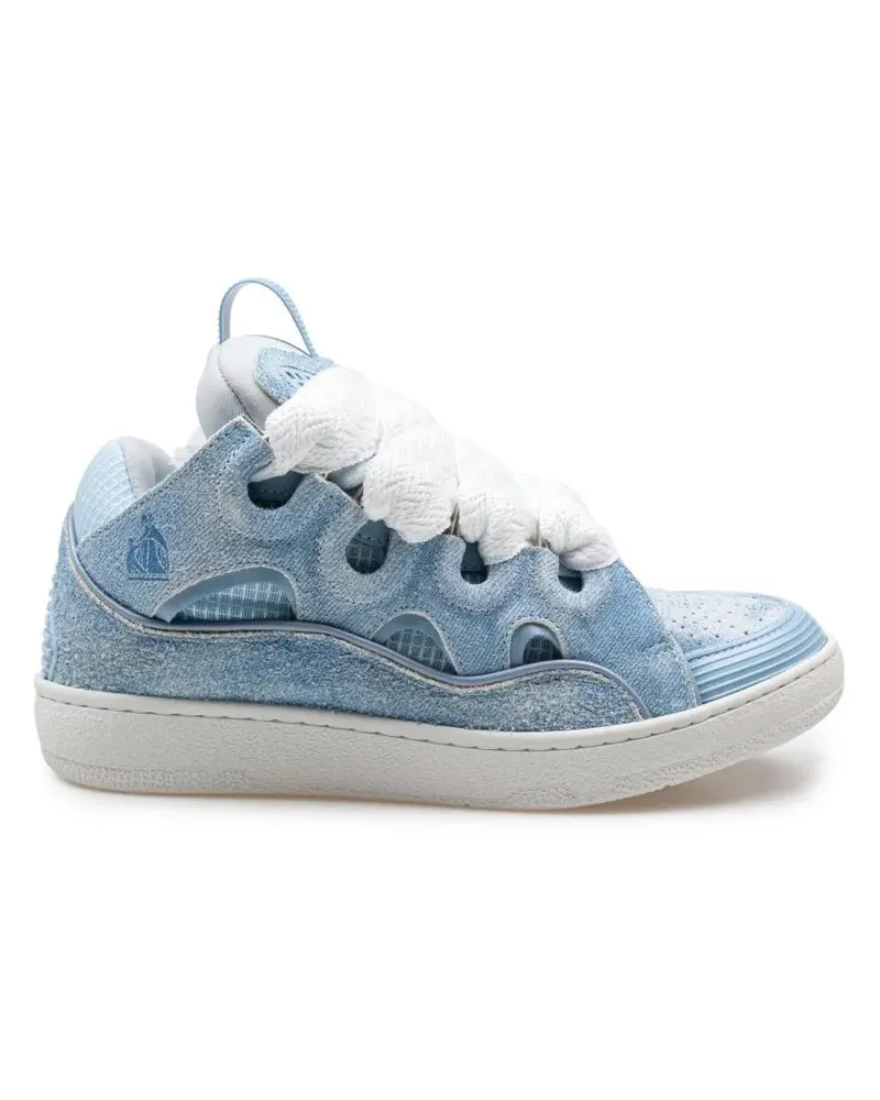 Lanvin Low-Top Sneaker Denim Blue Curb Sneakers Calf Nappa And Mesh blau Blau