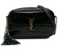 Hobo Bags Mini Croc Embossed Patent Monogram Lou Camera Bag schwarz