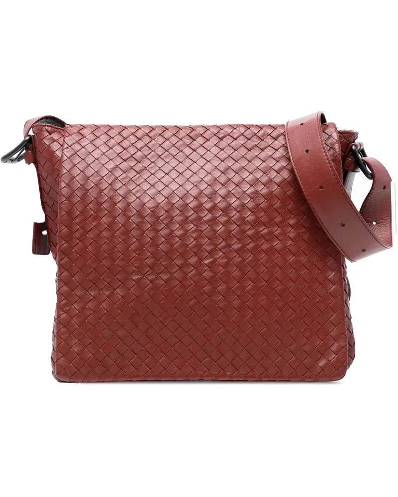 Bottega Veneta Hobo Bags Nappa Intrecciato Flap Crossbody rot Rot