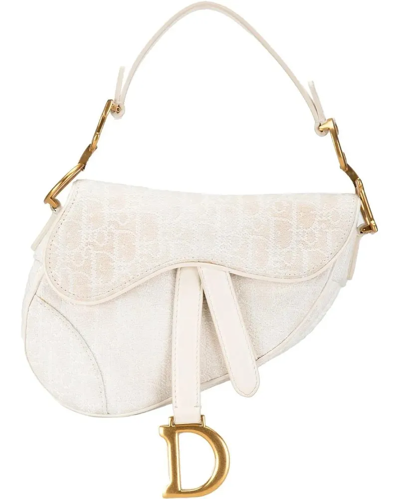 Dior Hobo Bags 2020 Mini Oblique Canvas Saddle Bag weiß Weiß