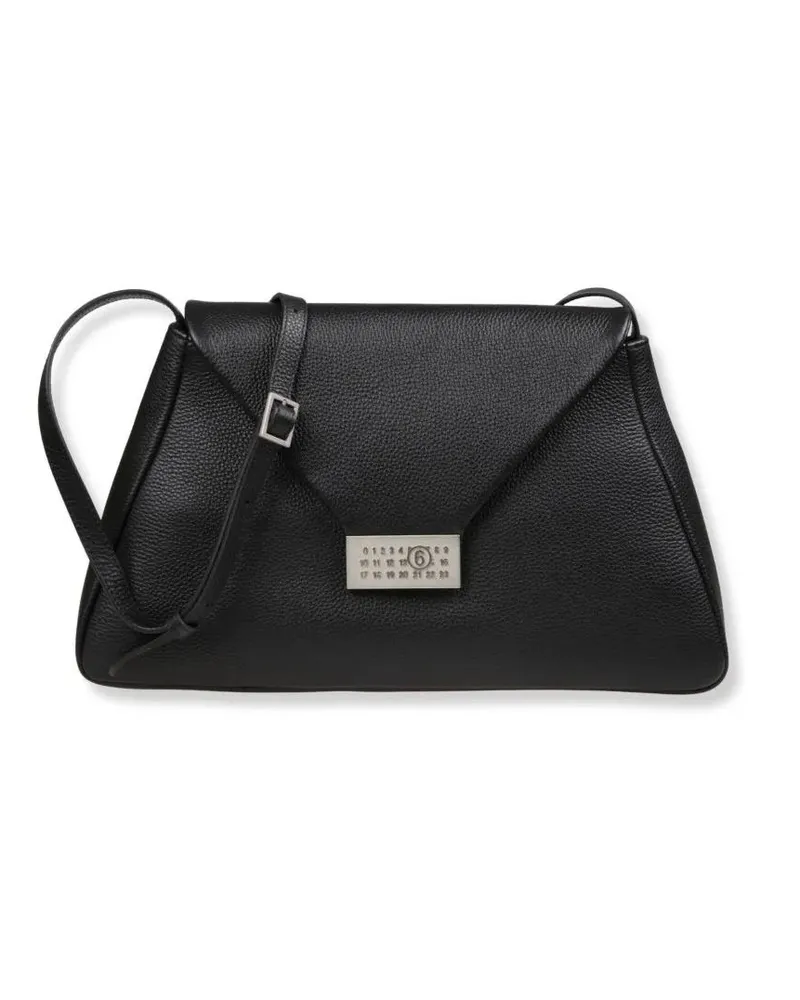 Maison Margiela Hobo Bags Crossbody Bag With Logo Flap schwarz Schwarz