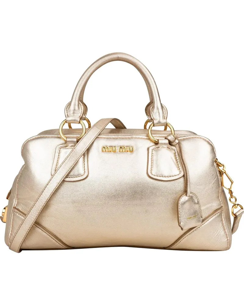 Miu Miu Crossbody Bags  Golden Soft Leather City Handbag goldfarben Gold