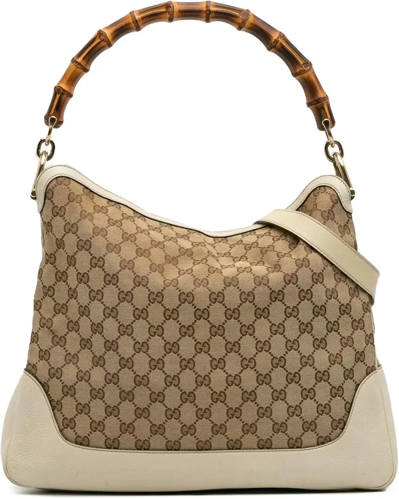 Gucci Hobo Bags GG Canvas Bamboo Diana Satchel braun Braun