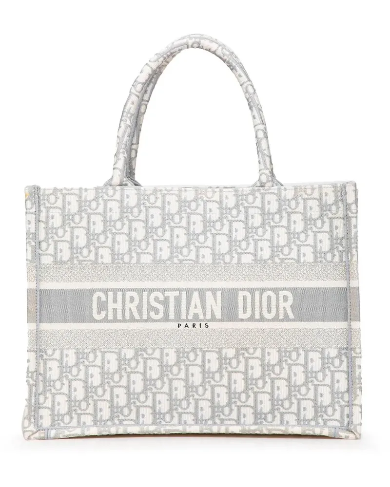 Dior Shopper 2022 Medium Oblique Canvas Book Tote grau Grau
